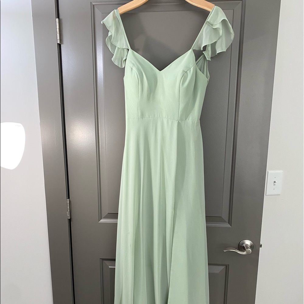 Azazie sage green bridesmaid dress